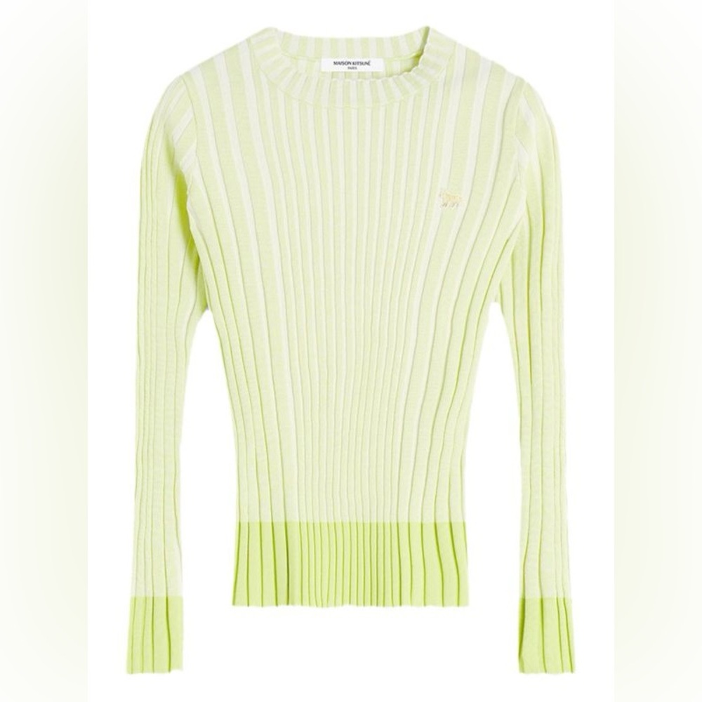 Maison Kitsuné striped logo knitwear